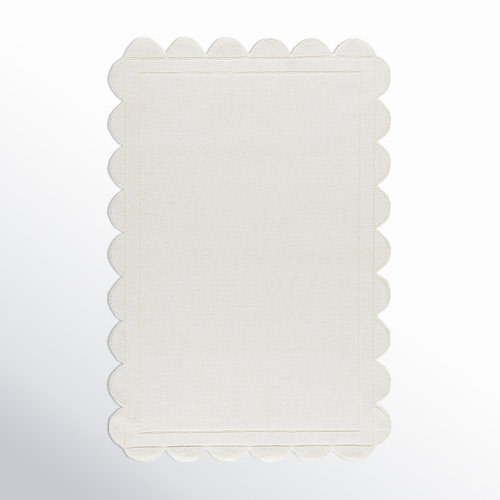 Harwich Hand Loomed Wool White Rug 8x10