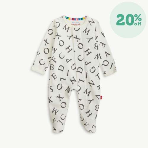 love letters organic cotton magnetic parent favorite footie – Magnetic Me
