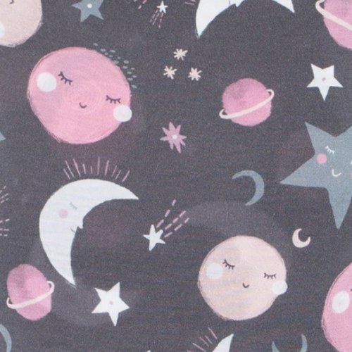 Pink To the Moon and Back Fitted Crib Sheet - Little Sleepies