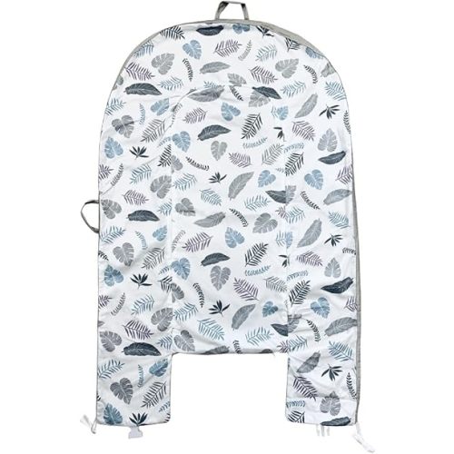 Baby Lounger Replaceable Cover Baby Nest Backup Cover 100% Cotton Breathable Machine Washable (Gray Leaves)