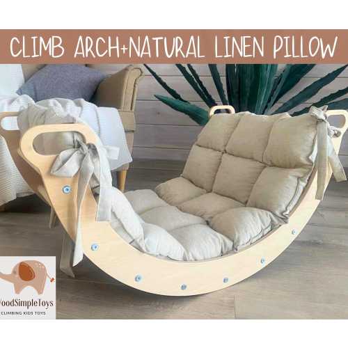 Montessori Climbing Arch with Lilac Pillow: Toddler Rocker Set