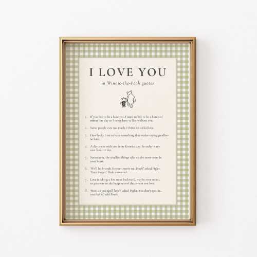Winnie the Pooh Love Quote Print | Vintage Nursery Decor (Digital Download)