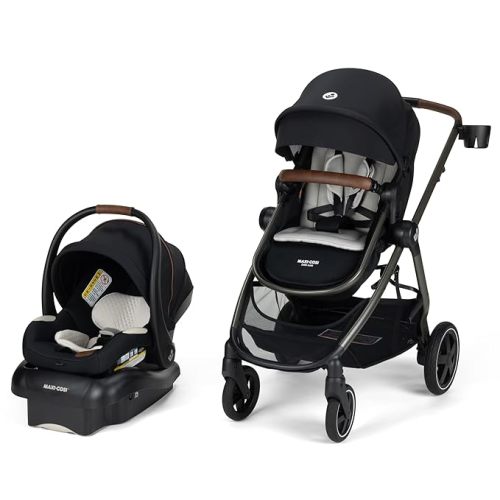 Maxi-Cosi Zelia 2 Luxe 5-in-1 Modular Travel System, Onyx Sand
