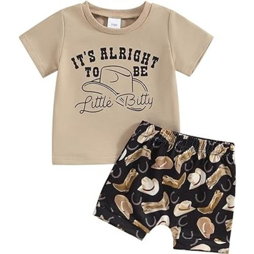 Engofs Toddler Baby Boy Summer Clothes Short Sleeve T-Shirt Tops Shorts Set 2Pcs Casual Outfit