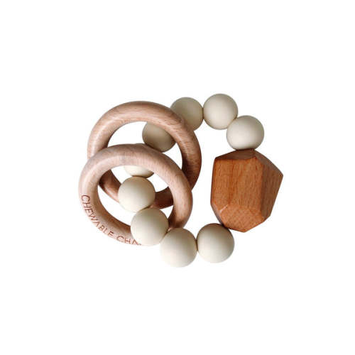 Silicone + Wood Teether Ring