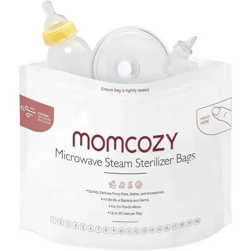 Momcozy Microwave Steam Sterilizer Bags, 15 Count Travel Sterilizer Bags Reusable for Breast Pump Part/Baby Bottle, 20 Uses Per Bag, Breastpump Accessories for Momcozy S9 Pro/S12 Pro/V1/V2, NOT for M5