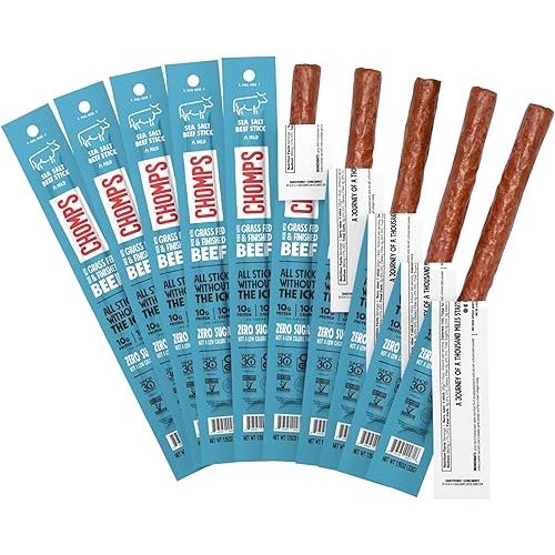 Chomps Grass-Fed Sea Salt Beef Jerky