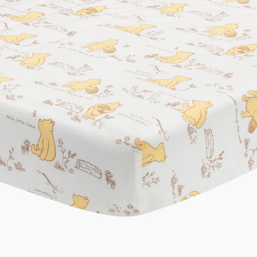 Lambs & Ivy Cotton Fitted Crib Sheet - Storytime Pooh