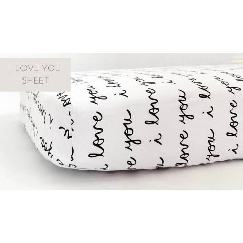 I Love You Mini Crib Pack n Play Cotton Sheet Portable Crib Fitted Baby Bedding Nursery Gender Neutral Boy Girl Baby Shower Gift