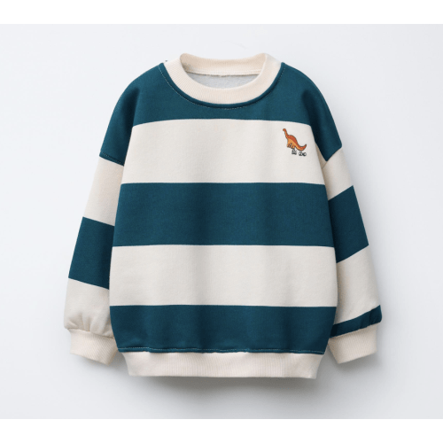 STRIPED SWEATSHIRT WITH EMBROIDERY - Bluish | ZARA United States