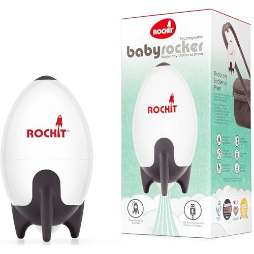 Rockit Baby Rocker USB Rechargeable - Hands-Free Portable Rocker Sleep Aid Soother Gently Rocks Stroller or Buggy - Adjustable Speed 60-Min Timer - Fits Pushchairs & Prams Creates Automatic Bouncer
