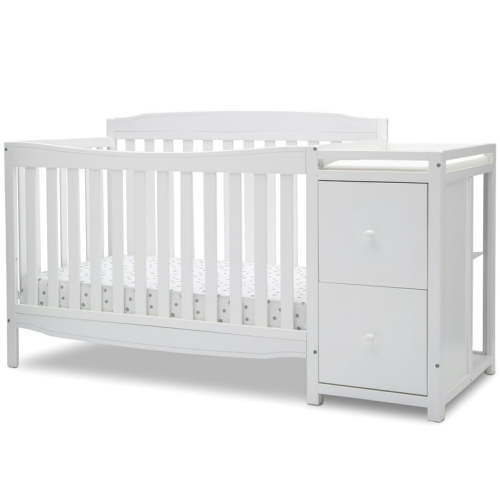 Delta Children Mason 6-in-1 Convertible Crib and Changer, Greenguard Gold Certified, Bianca White