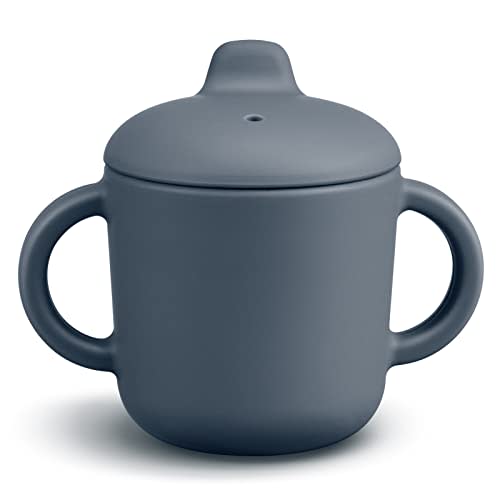 Catii Silicone Sippy Cups for Baby 6 Months+, Leak Proof 5oz, Microwavable for 1+ Year Old (Gray)