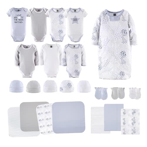 The Peanutshell Newborn Layette Gift Set for Baby Boys or Girls | 23 Piece Gender Neutral Newborn Clothes & Accessories Set | Fits Newborns to 3 Months