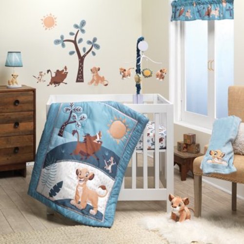 Lambs & Ivy Disney Baby Lion King 3-Piece Mini Crib Bedding Set with Simba, Pumbaa & Timon Design