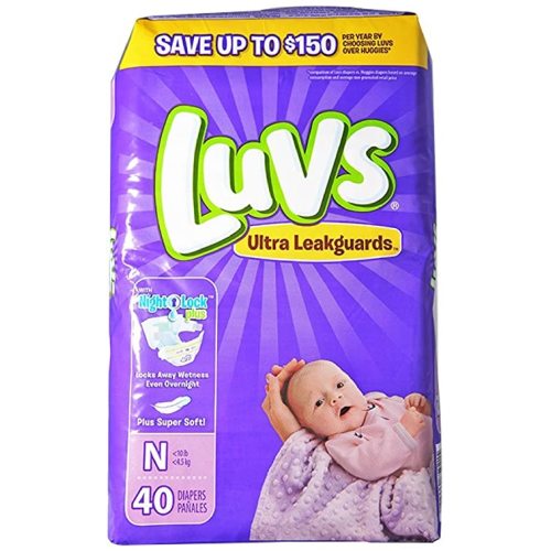 Luvs Newborn Ultra Leakguards Diapers, 40 Count