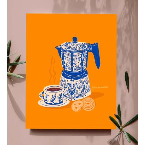 Ceramic Greca Illustration 11x14 | Fanesha Fabre Art
