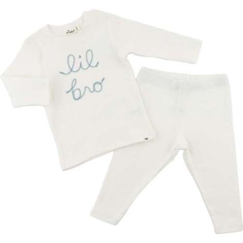 "lil bro" Fog Two Piece Set, Cream - Oh Baby! | Maisonette