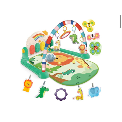 Baby Gym & Play Mat, Tummy Time & Activity Mat Toys, Infant to Toddler Play Piano Mat, 0-12 Months (Green)