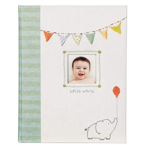 Elephant 'Hello World' First Five Years Unisex Memory Baby Book