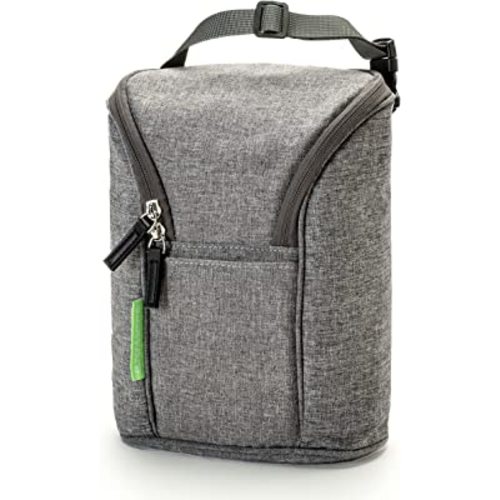 Ethan & Emma Baby Bottle Bag | Grey, Insulated, Baby Bottle Holder W/Extra Storage | Easy To Carry, Clean, Open & Attach | Perfect Travel Accessory To Keep Cold Or Warm, Baby Food, Bottles