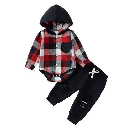 NZRVAWS Baby Boy Clothes Newborn Boy Outfit 0 3 6 12 18 Months Toddler Hoodie Romper Long Pants Infant Clothing