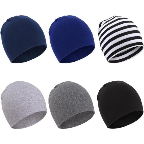 DRESHOW BQUBO 6 Pack Baby Hats for Boys Girls Unisex Baby Hat Soft Knit Cap Nursery Beanie for Newborn Infant Toddler Kid - 0-6 Months - 6 Pack I