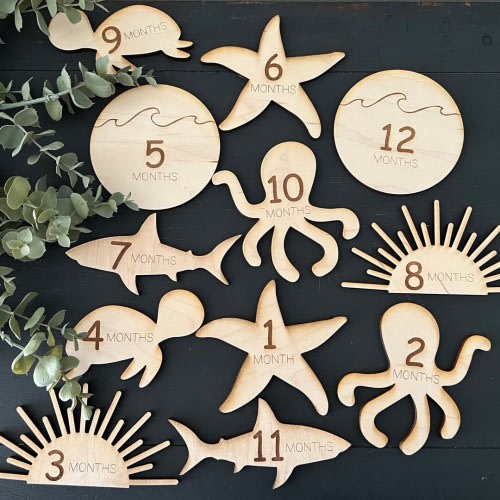 Baby Sea Animals Baby Milestone Marker Sea Animal Nursery Animal Milestone Cards Ocean Baby Gift Sea Animals New Baby Milestone Ocean Life