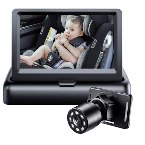 Itomoro Baby Car Mirror, View Infant in Rear Facing Seat with Wide Crystal Clear View,360° Rotation Plug and Play Easy Install baby car monitor 1080p