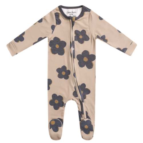 Zip-Up Footie Pajama - Gemma In Tan