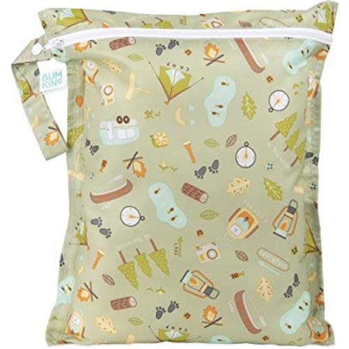 Bumkins Waterproof Wet Bags for Baby, Travel, Swimsuit, Cloth Diapers, Pump Parts, Gym Clothes, Toiletries, Strap to Stroller, Zipper Reusable Bag, Packing Pouch