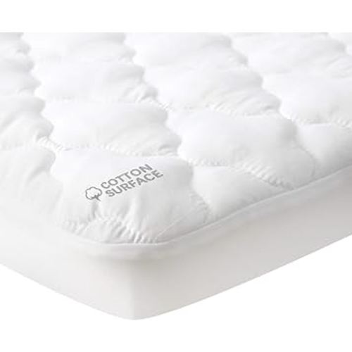 Waterproof Pack and Play Mattress Pad Sheets Fitted, Cotton Fabric Pack and Play Protector, Fits Graco Play Yard, Baby Mini Crib Mattress Sheet Cover