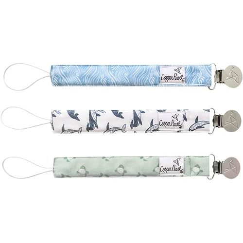 Binky Clip 3 Pack Set "Cove" by Copper Pearl