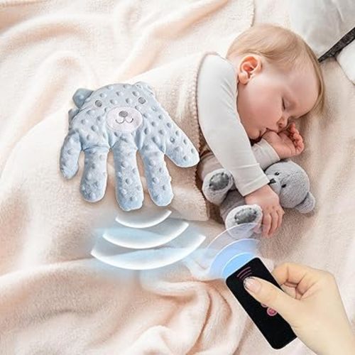 Baby Soothing Palm, Baby Patting Toy, Electric Baby Hand Pillow, Baby Startle Prevention Pillow, Baby Sleeping Aid Palm, Baby Soothing Hand Pillow, Infant Patting Toy, for Baby (Blue)