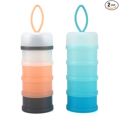 Accmor 2 Pack Baby Formula Dispenser On The Go, Stackable Formula Dispenser Formula Container to Go, Non-Spill Portable Milk Powder Kids Snack Storage Container, BPA Free