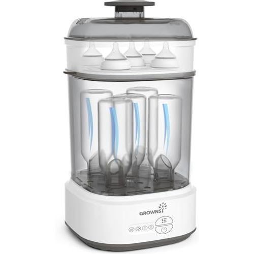 Bottle Sterilizer and Dryer, Compact Electric Steam Baby Bottle Sterilizer (Esterilizador de Biberones), Bottle Sanitizer for Baby Bottles, Pacifiers, Pump Parts Black