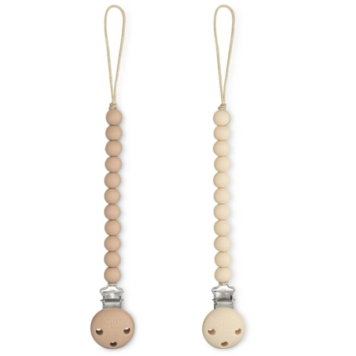 Pacifier Clip For Boys And Girls By Comfy Cubs - Beige & Light Beige