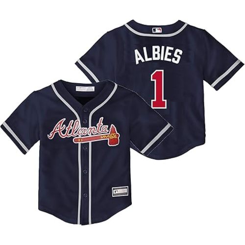 Outerstuff Ozzie Albies Atlanta Braves MLB Infants 12-24 Months Navy Alternate Player Jersey