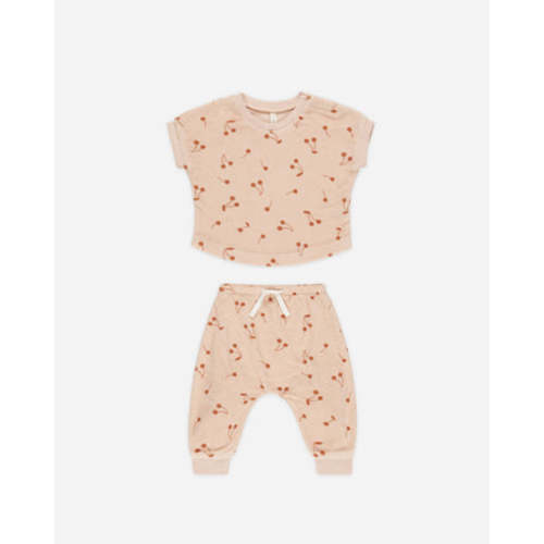 Terry Tee + Pant Set || Cherries