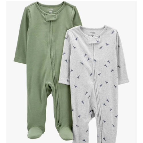 Simple Joys by Carter's Unisex Baby 2-Pack 2-Way Zip Textured Sleep and Play