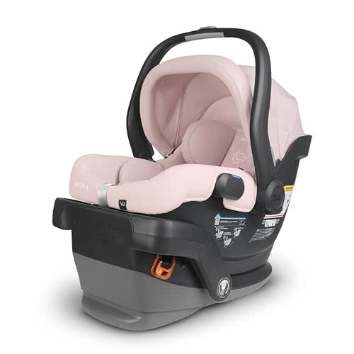 UPPAbaby Mesa V2 Infant Car Seat/Easy Installation/Innovative SmartSecure Technology/Base + Robust Infant Insert Included/Direct Stroller Attachment/Alice (Dusty Pink)