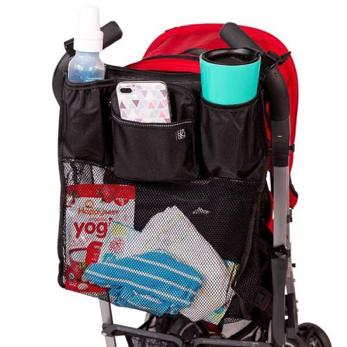 J.L. Childress Cups 'N Cargo Stroller Organizer - Black: Compatible With Most Strollers, Baby Gear Organizers