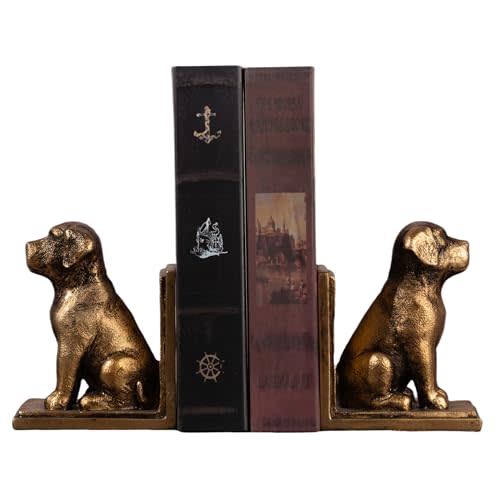 Mervkis Book Ends for Shelves to Hold Books Heavy Duty,Decorative Bookend for Bookshelf Décor,Cute Animal Dog Book Stopper Labrador Retriever Statues for Home, Office Desk Decoration,1pair
