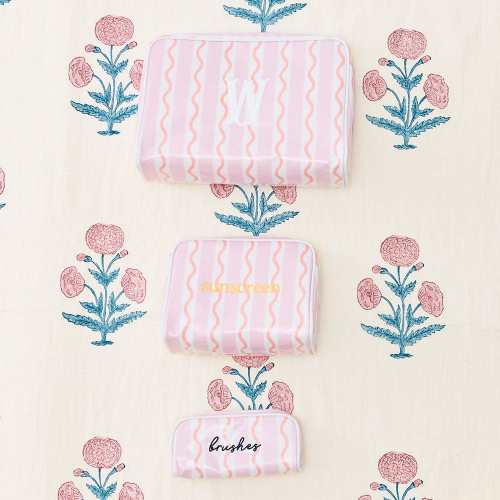 Personalized Patterned Toiletry Bag Trio (3 pieces)