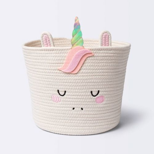 Coiled Rope Medium Round Storage Decorative Basket - Unicorn - Cloud Island™