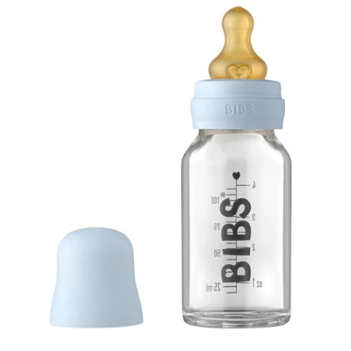 Baby Glass Bottle Complete Set 110ml - Baby Blue