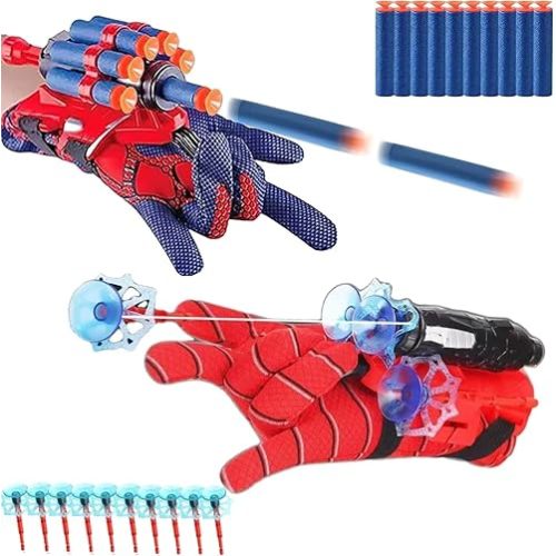 Set of 2 Kids Spider Web Shooterm, Spiderman Toy Fun Decoration Kids Educational Toy Wrist Launcher, Spider Hero Cosplay Costume Prop Launcher Wrist Toy Gift