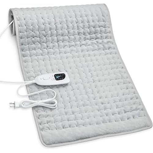 Heating Pad,Electric Heating Pads for Back,Hot Heated Pad for Abdomen,Shoulder,Knee,Multiple Temp and Auto Shut Off(Light Gray, 33''×17'')