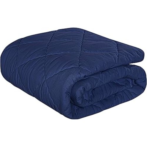 NTBAY Down Alternative Toddler Comforter, Lightweight and Warm Solid Color Baby Crib Quilted Blanket, 39x47 inches, Navy Blue