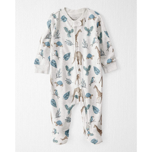 Baby Organic Cotton Safari-Print Sleep & Play Pajamas